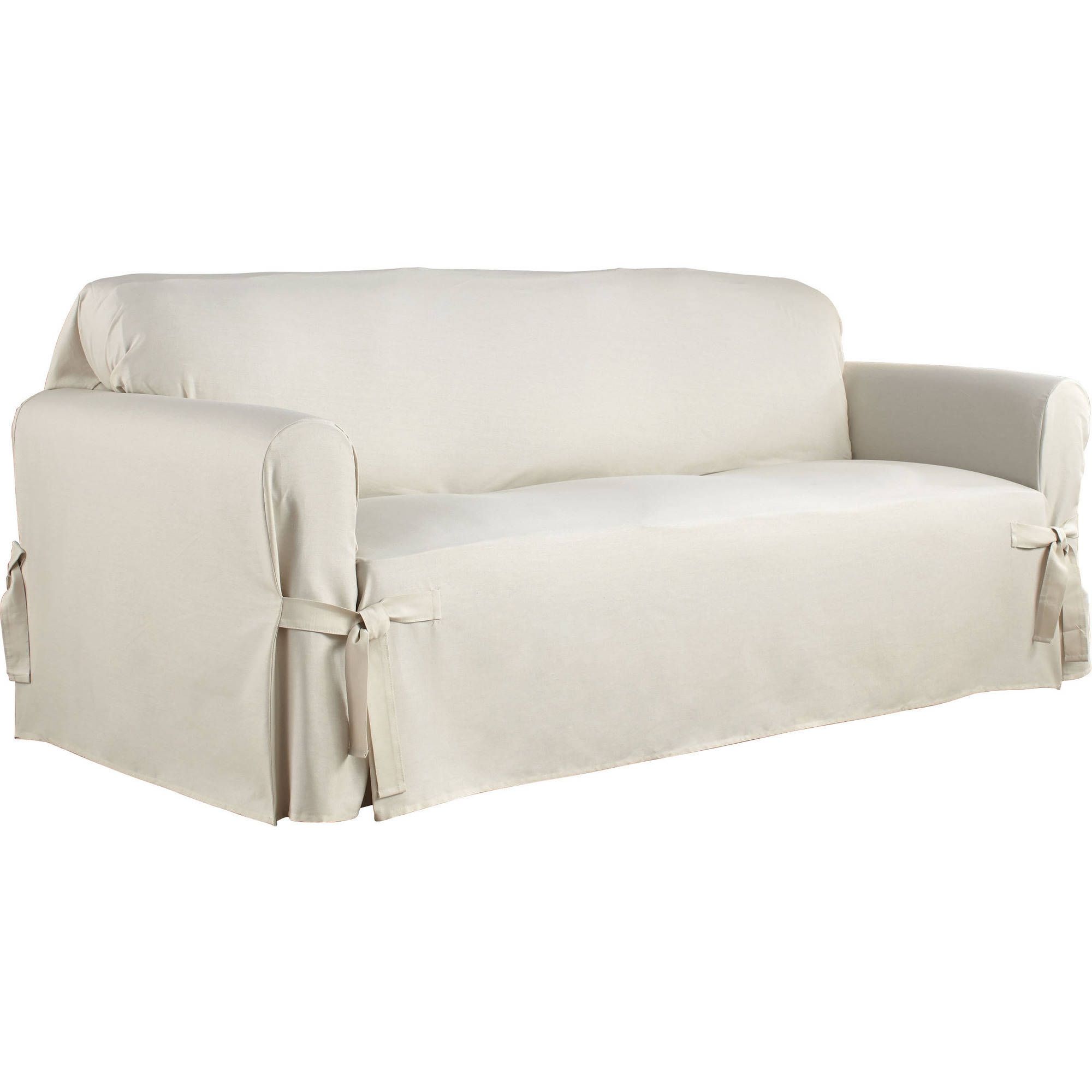 Serta Relaxed Fit Duck Furniture Slipcover Sofa 1 Piece Box Inside Slipcovers For Sofas And Chairs (View 12 of 15)