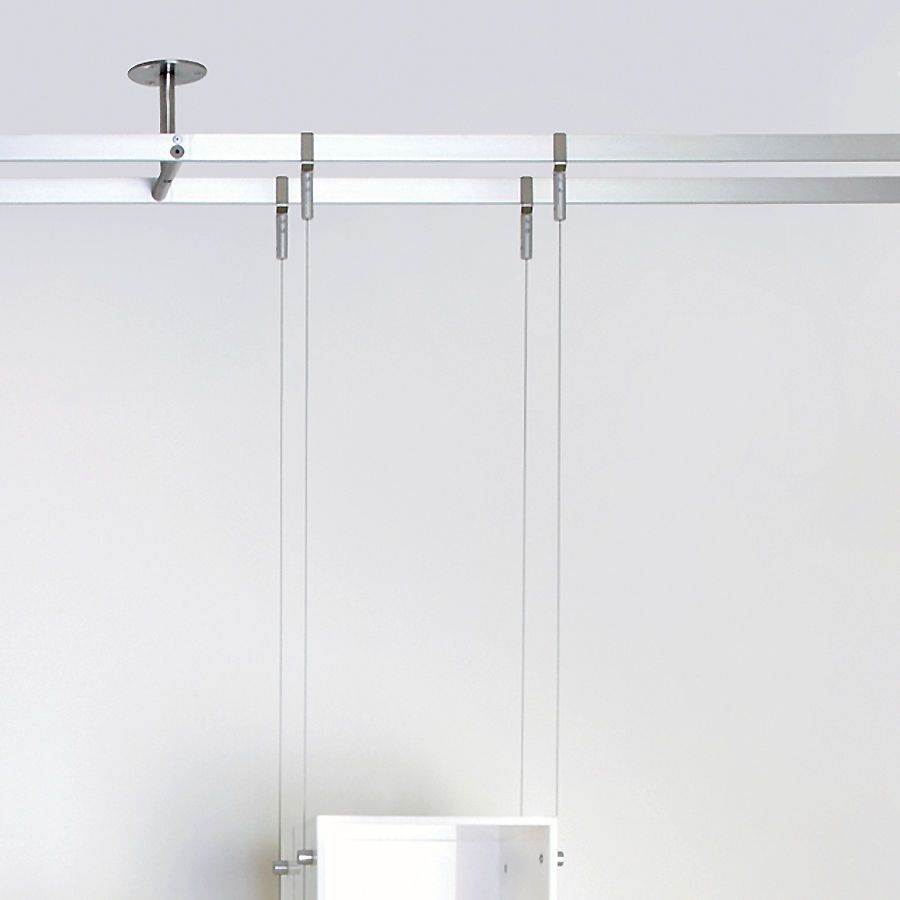 Shelving System Hanging Contemporary Glass For Shops Intended For Cable Glass Shelf System (View 6 of 15)