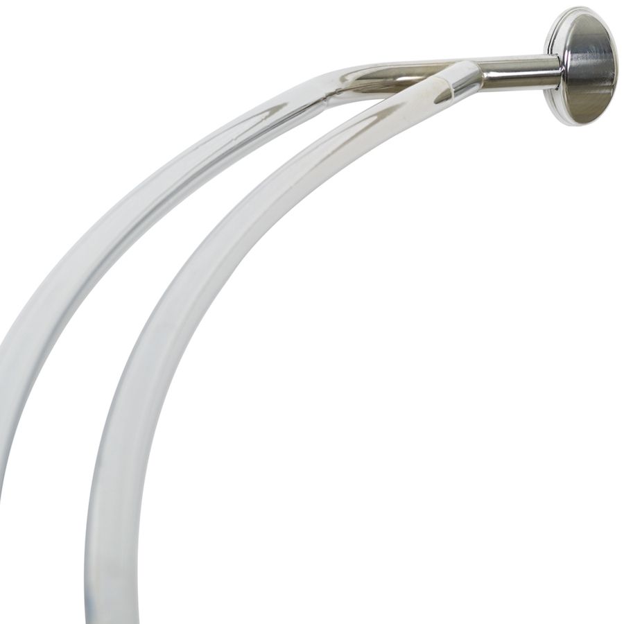 Shop Allen Roth 72 In Chrome Curved Adjustable Double Shower Pertaining To Adjustable Rods For Curtains (View 11 of 25)