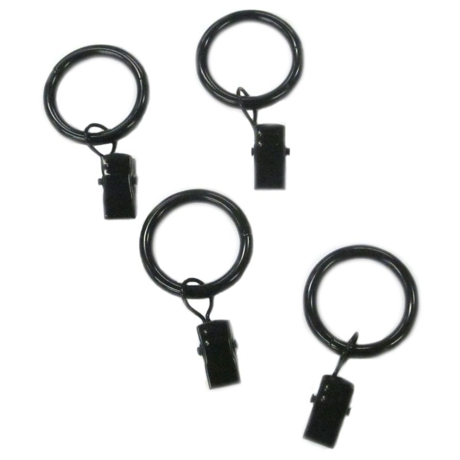 Shop Project Source 7 Pack Black Curtain Rings At Lowes Regarding Black Curtain Rings (View 23 of 25)