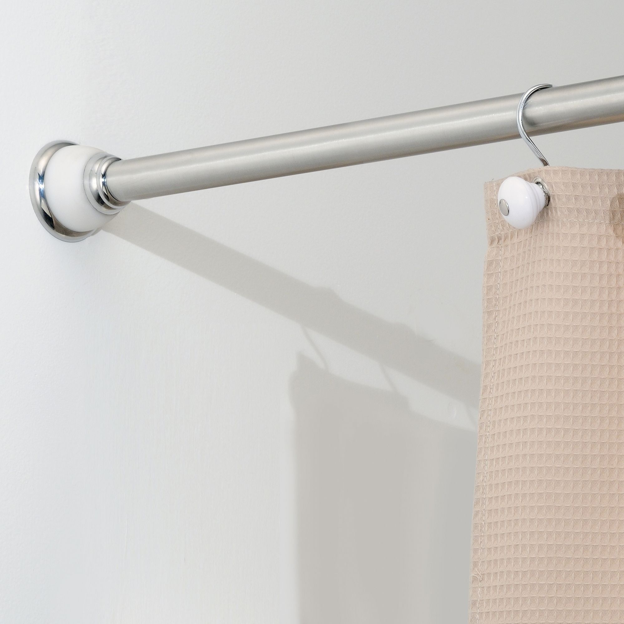 Shower Curtain Rod Regarding Spring Loaded Curtain Poles (View 15 of 25)
