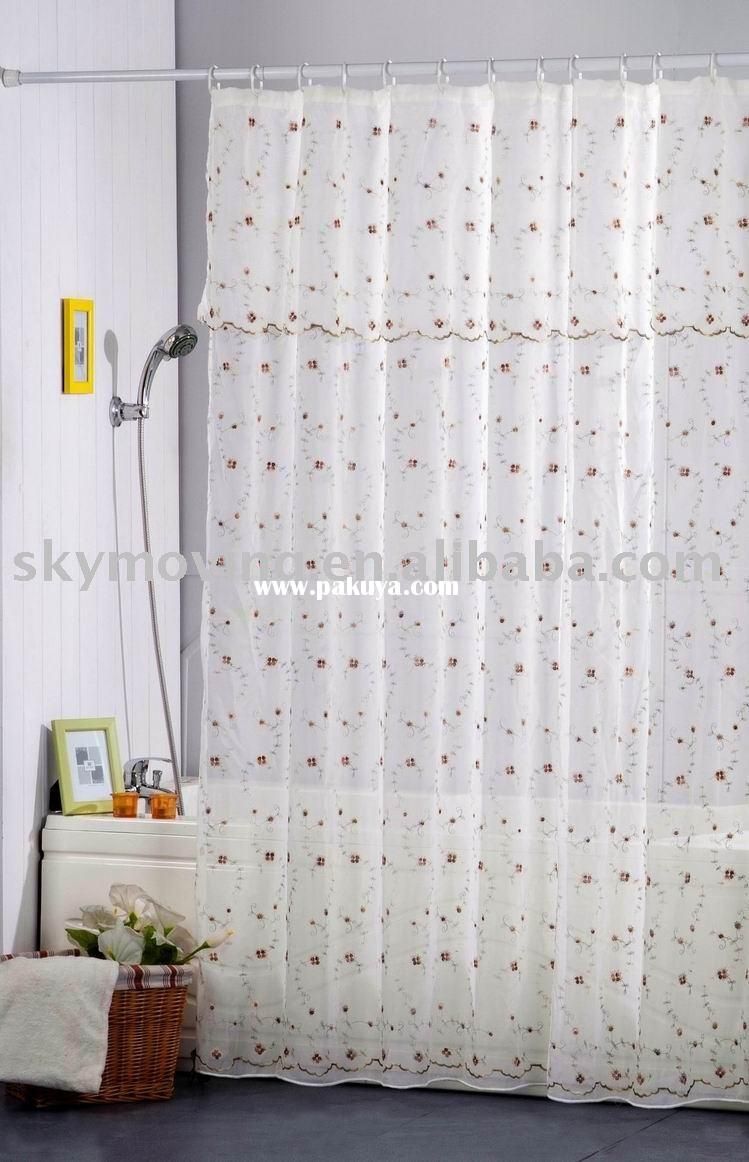 Simple Bathroom With Extra Wide Fabric 96 Inch Shower Curtains Inside Shower Curtain Wall Mounts (View 22 of 25)