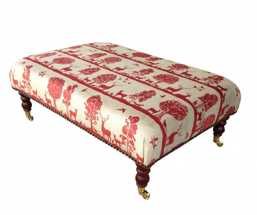 Sofa Large Upholstered Footstool Tartan Footstools Round Ottoman Pertaining To Large Footstools (View 13 of 15)