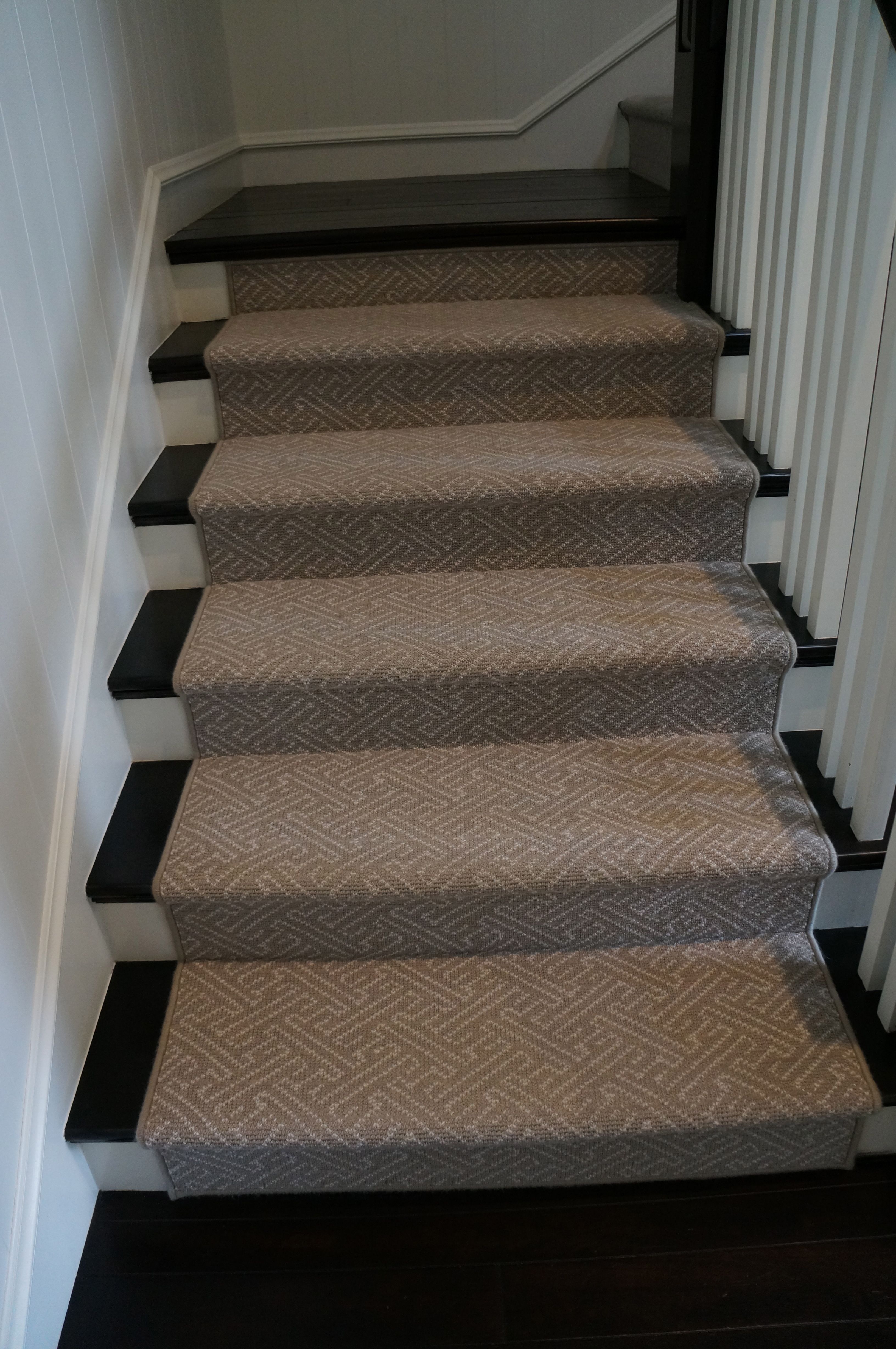 Striped Carpet Runner For Stairs With Black Stair Treads And Inside Wool Stair Rug Treads (View 13 of 15)