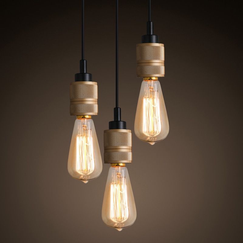 Stunning Fashionable Bare Bulb Pendant Lighting With Regard To Hooked Industrial Brass Single Bare Edison Bulb Pendant Light (View 12 of 25)