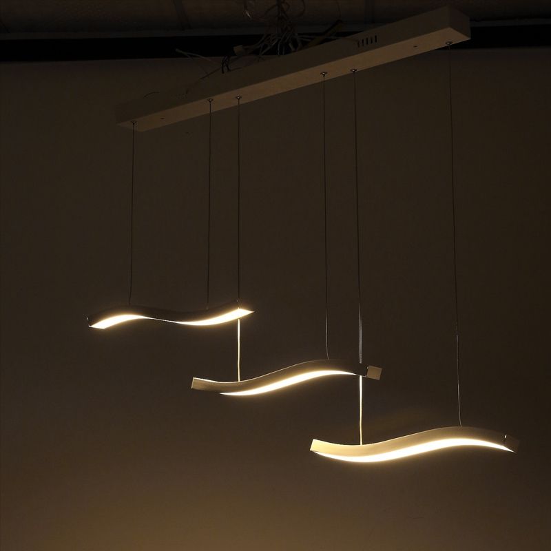 Stunning New Led Pendant Lights Intended For Three Wave Led Contemporary Pendant Light Fixture Modernplace (View 22 of 25)