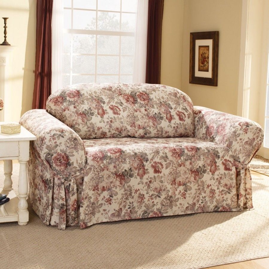 Sure Fit Chloe Floral Sofa Slipcover Box Cushion 121326246 With Regard To Chintz Sofa Covers (View 13 of 15)