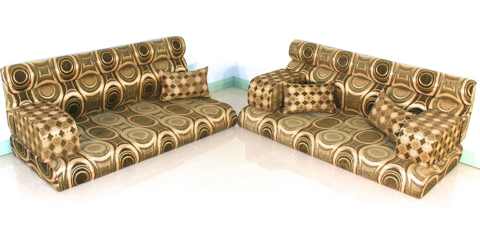 Symmetric Green 15cm High 5 Seater Arabian Moroccan Floor Sofa With Regard To Moroccan Floor Seating Furniture (View 15 of 15)