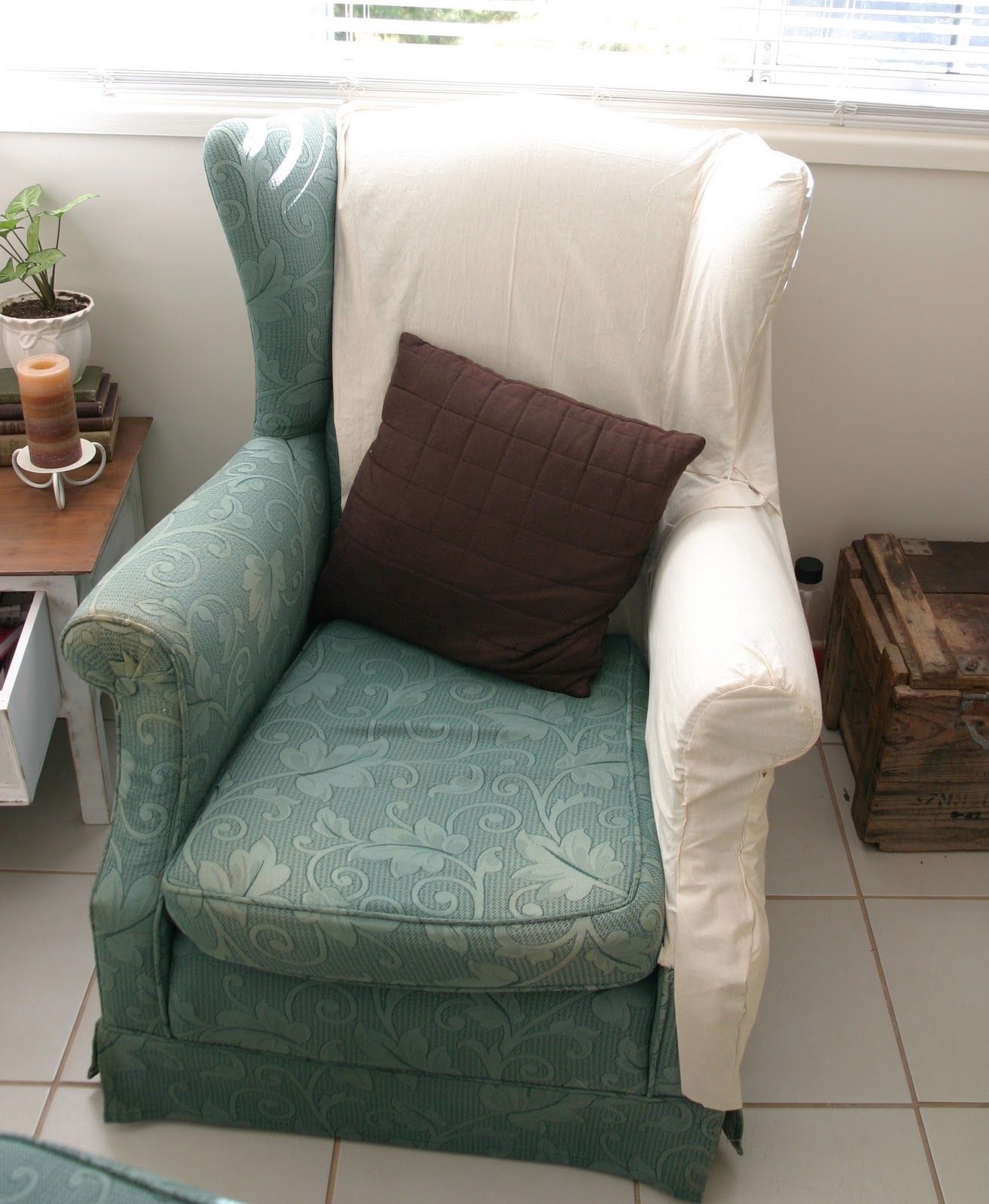 The Whimsical Wife Wingback Chair Slipcovers At Long Last Regarding Slipcovers For Chairs And Sofas (View 15 of 15)