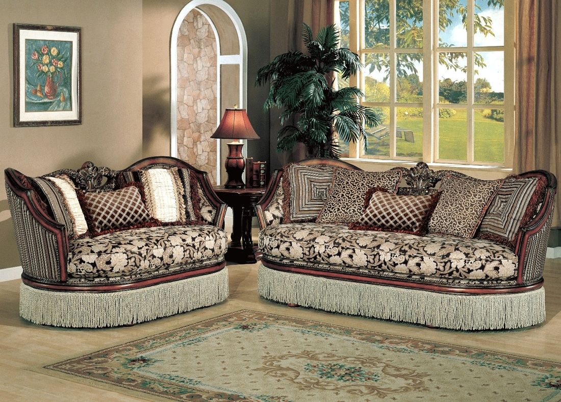 Traditional Fabric Sofa Set Y90 Traditional Sofas Regarding Traditional Fabric Sofas (View 1 of 15)