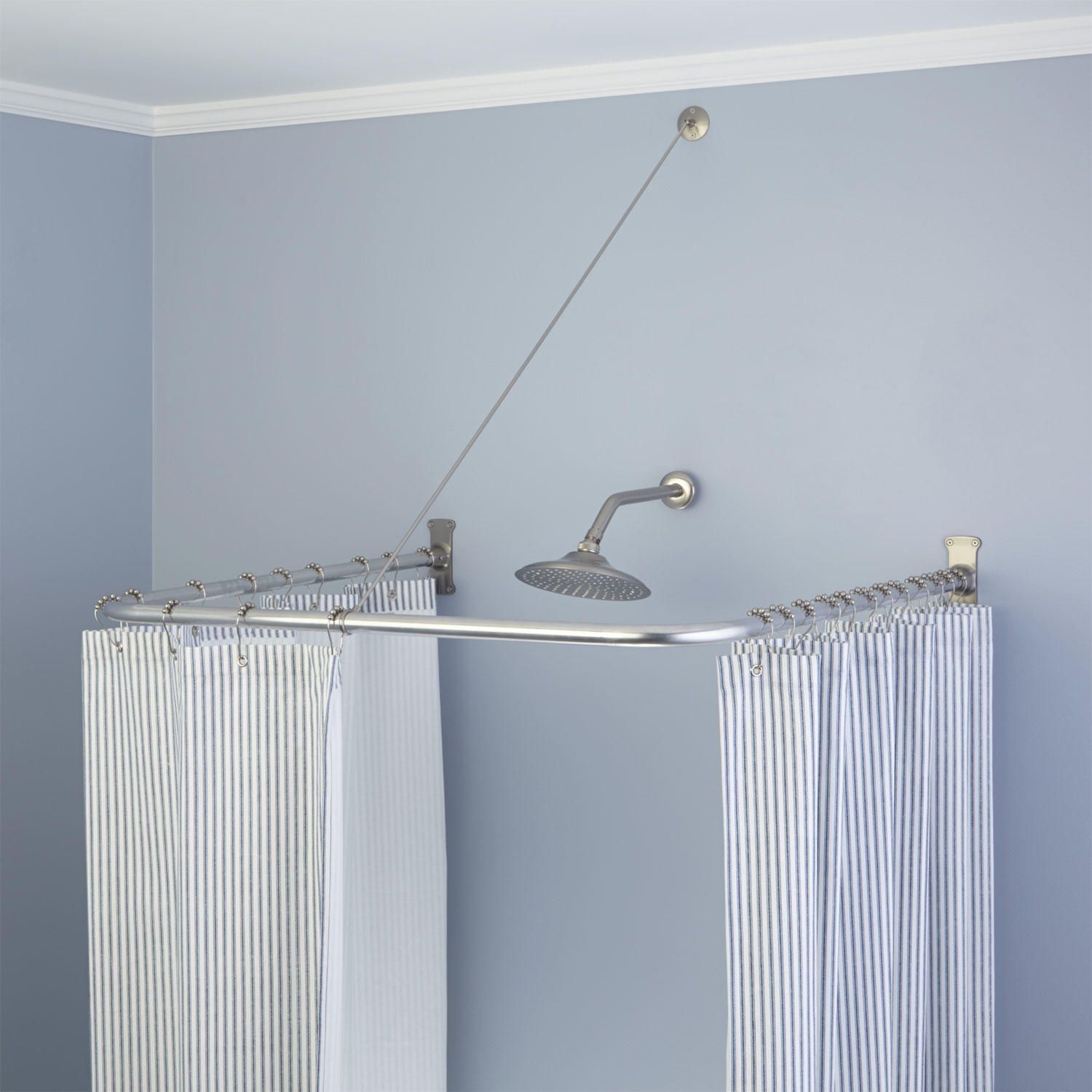 U Shaped Shower Curtain Rod Shower Curtain Rods Brushed Nickel In L Curtain Rods (View 18 of 25)