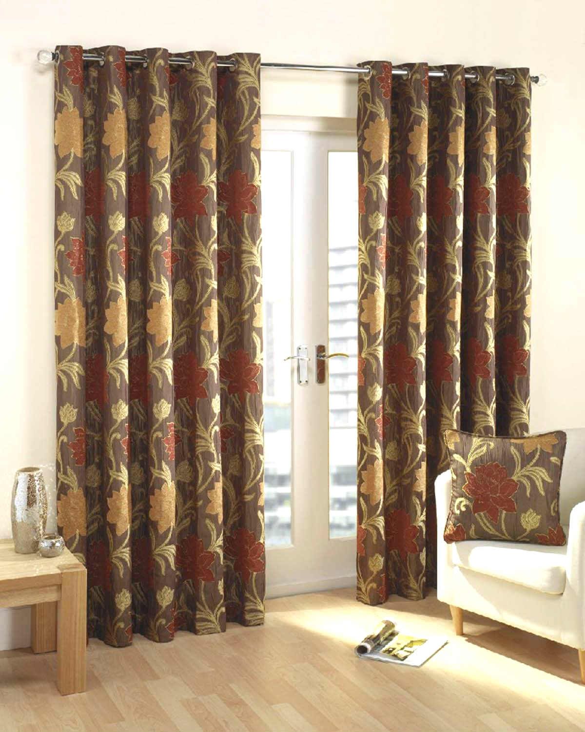 Verdi Lined Eyelet Curtains Rust Free Uk Delivery Terrys Fabrics Inside Brown Eyelet Curtains (View 14 of 25)