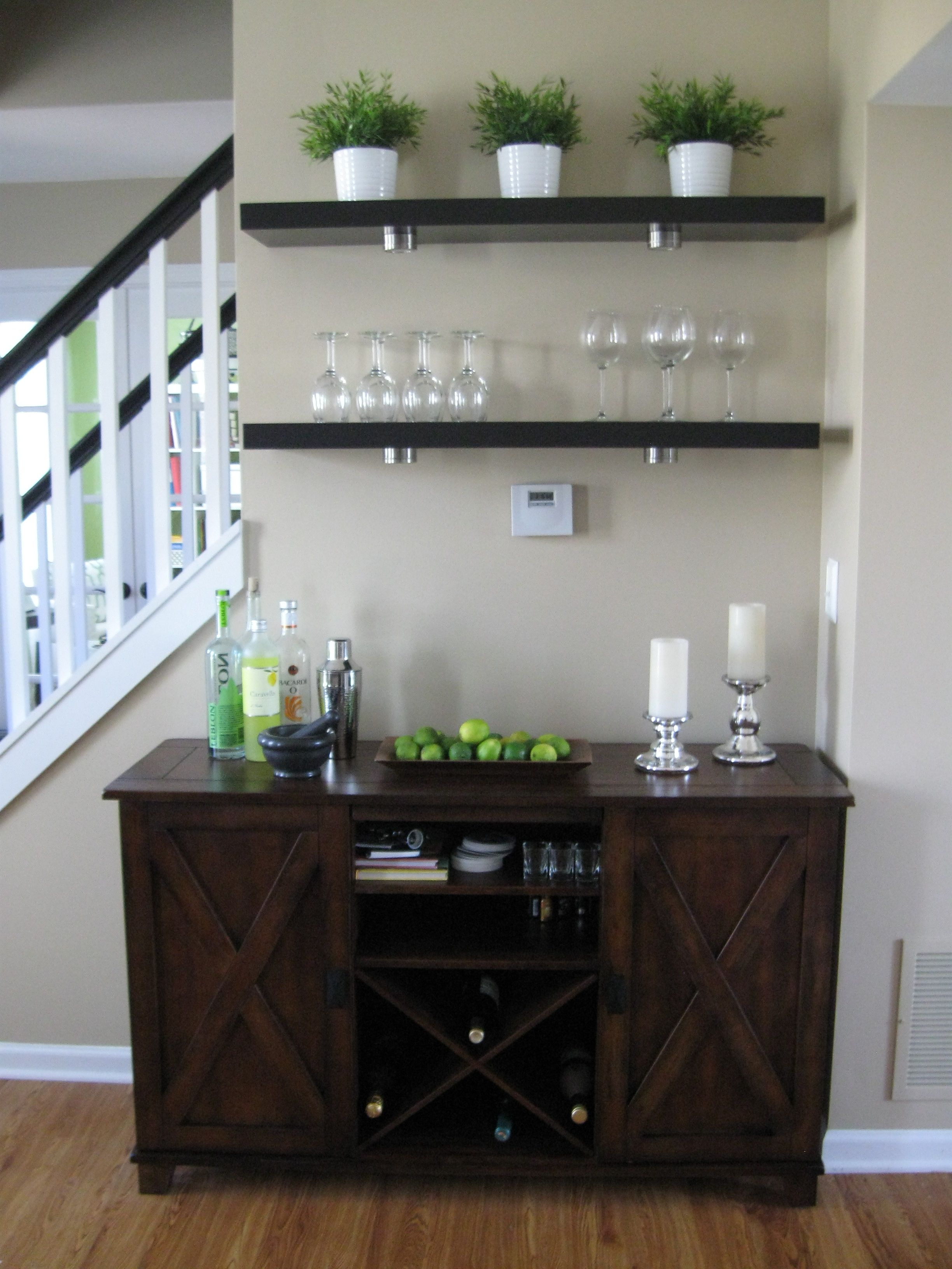 Verona Buffet Ikea Lack Shelves W Wine Glass Storage Underneath Throughout Glass Shelves For Bar Area (View 5 of 15)