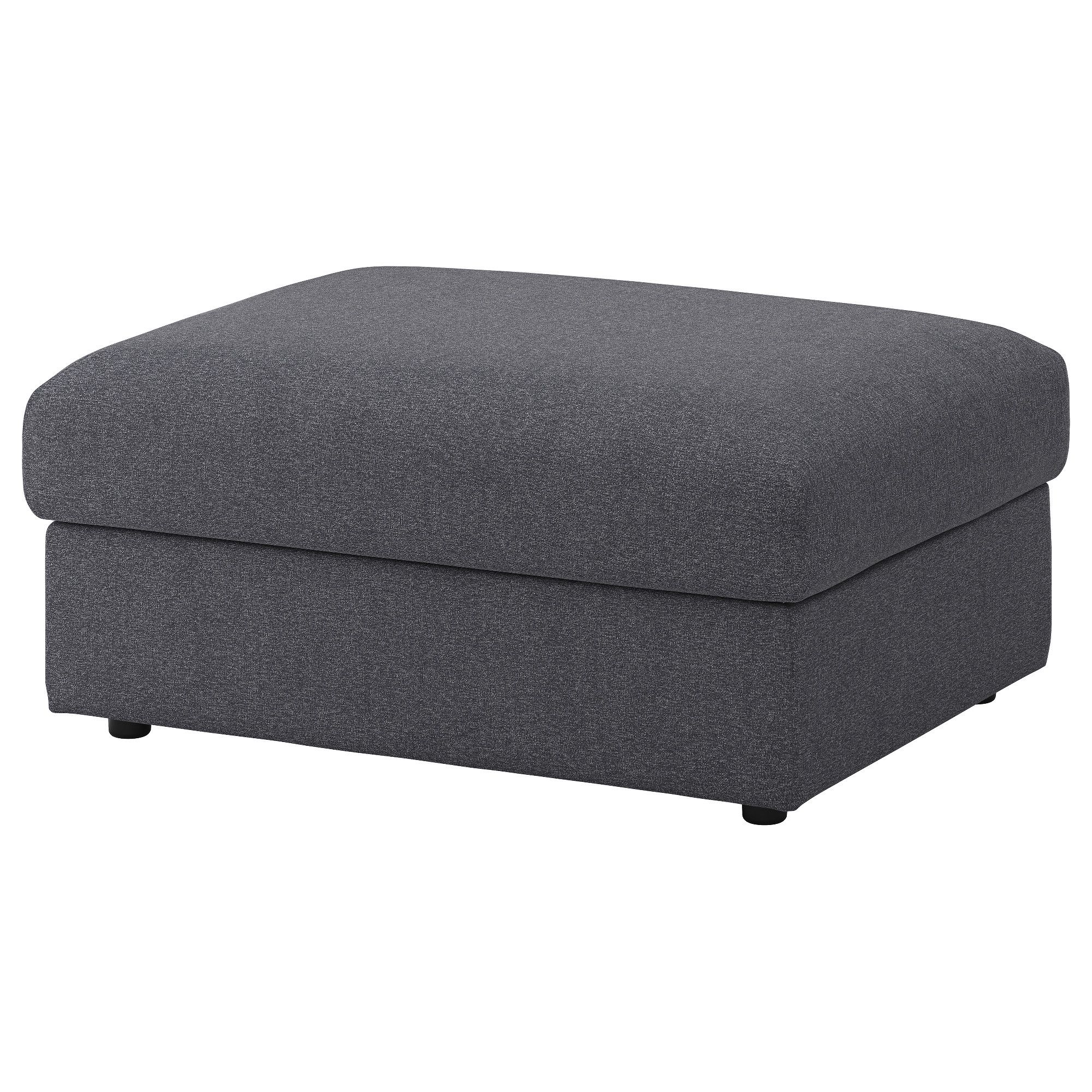 Vimle Footstool With Storage Gunnared Medium Grey Ikea For Ikea Footstools And Pouffes (View 3 of 15)