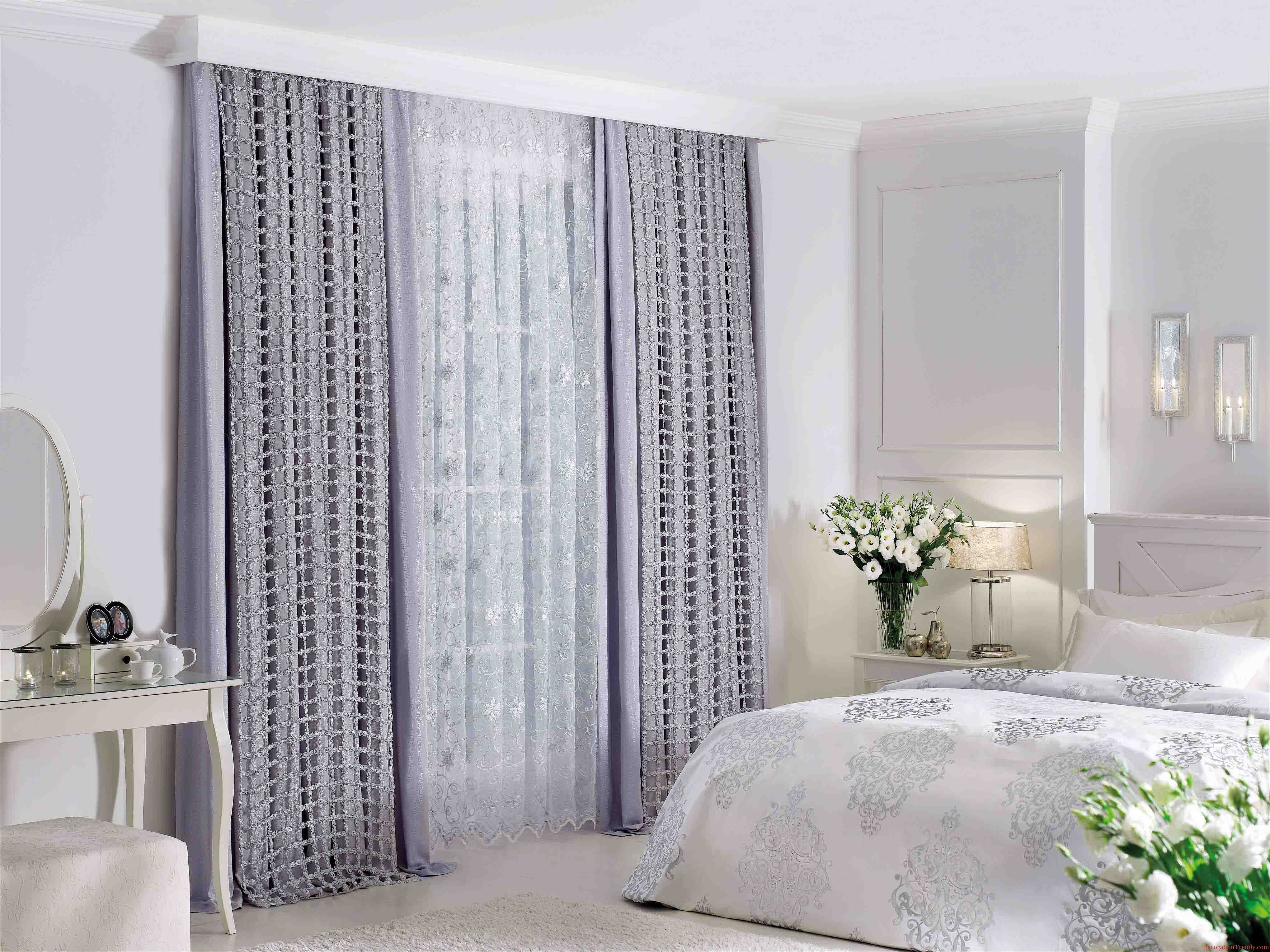 Voluptuous White Bedroom Home Deco Integrates Tantalizing Queen In Long Bedroom Curtains (View 10 of 25)