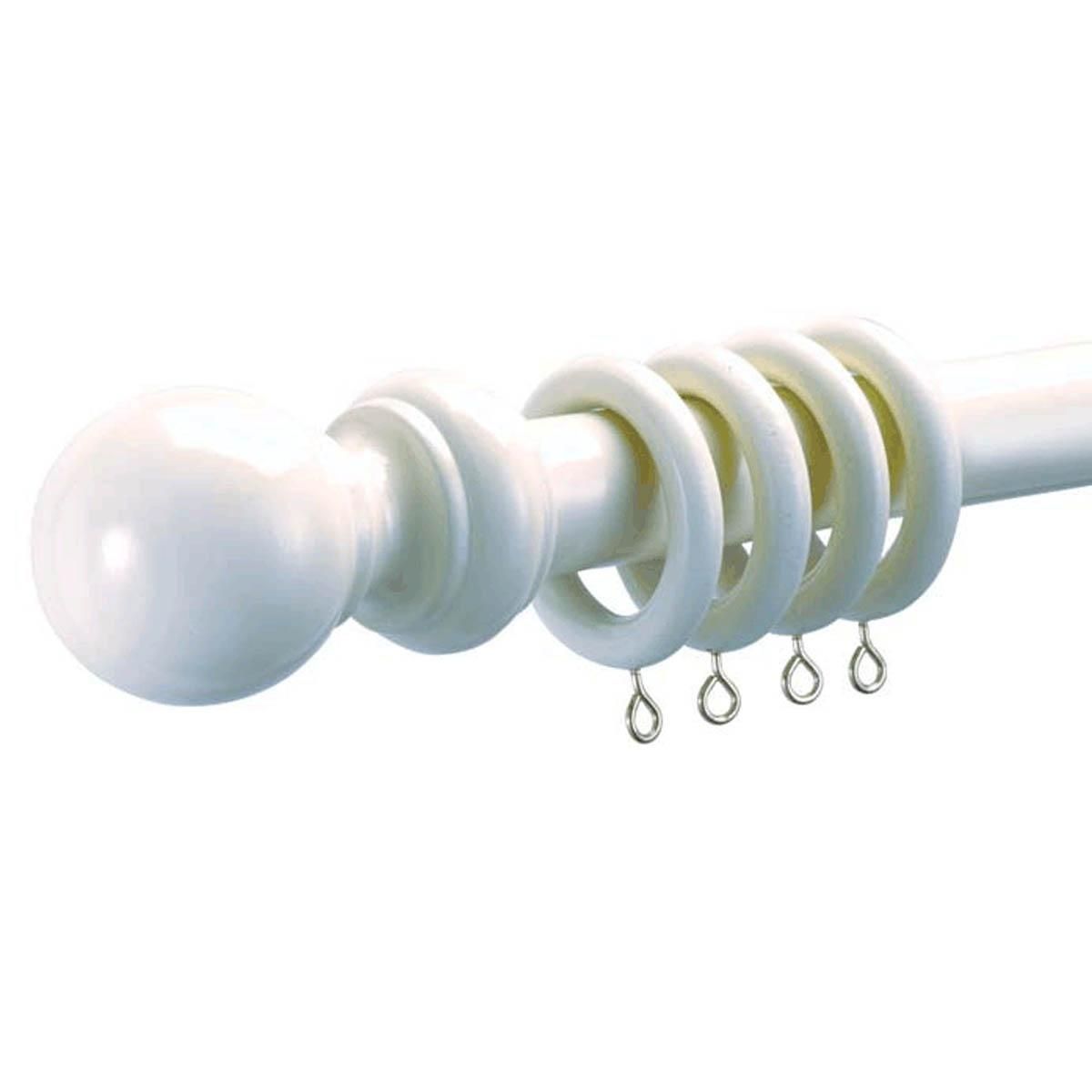 White 28mm County Wood Curtain Pole Free Uk Delivery Terrys Throughout Wooden Curtain Poles (View 4 of 25)