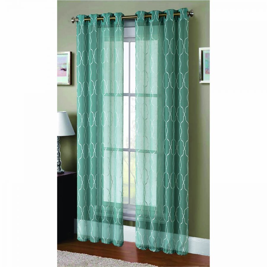 Window Elements Boho Embroidered Faux Linen Sheer Extra Wide 108 X For Sheer Grommet Curtain Panels (View 14 of 25)