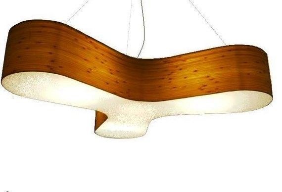 Wonderful New Wood Veneer Light Fixtures Regarding Trinity Bamboo Cork Or Wood Veneer Hanging Suspension Lamp (Photo 6 of 25)