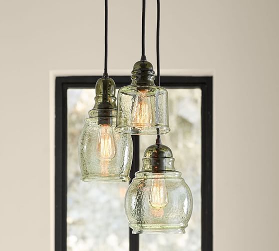 Wonderful Preferred Paxton Glass Pendants For Paxton Glass 3 Light Pendant Pottery Barn (Photo 13 of 25)