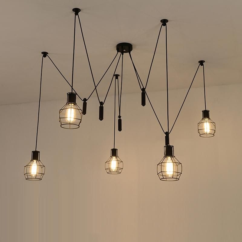 Wonderful Top Pulley Pendant Lights Throughout Spider Pendant Lights Led Spider Light Modern Lamp Single Pulley (Photo 6 of 25)