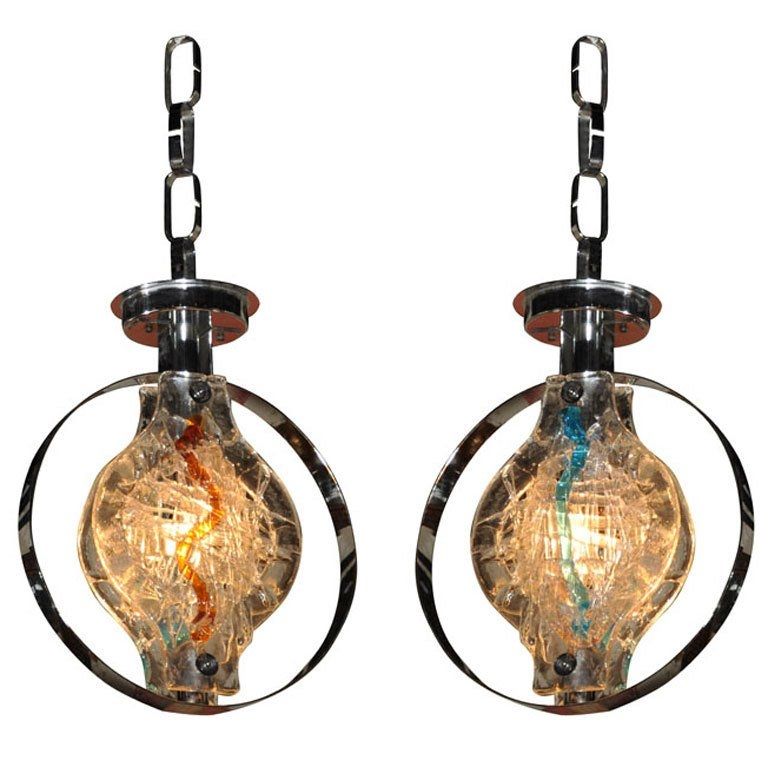 Wonderful Wellknown Murano Glass Pendant Lighting Within Pair Of Murano Glass Pendant Lights Or Chandelier Saturday Sale (View 9 of 25)