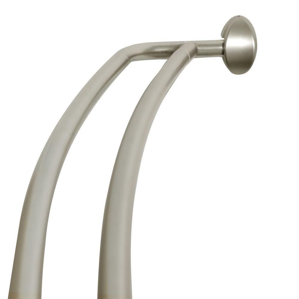 Zenna Home 72 In Aluminum Double Adjustable Curved Shower Rod In In Adjustable Rods For Curtains (Photo 17 of 25)