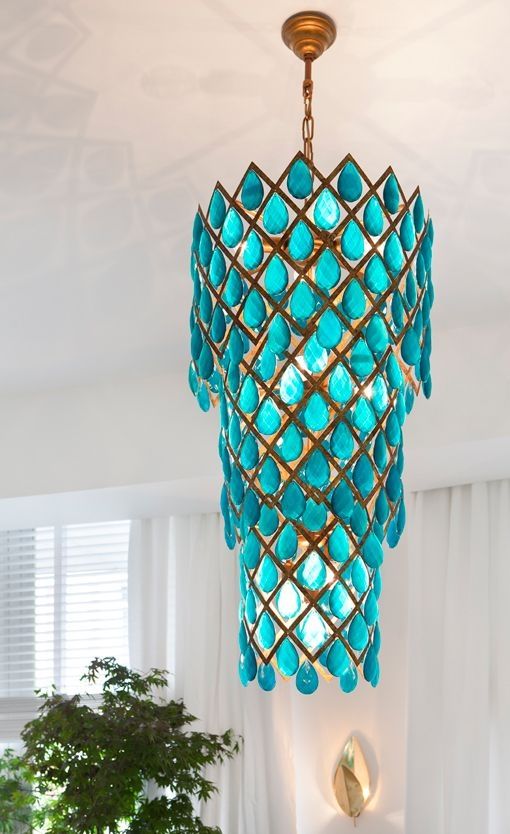 105 Best Sea Glass Lighting Images On Pinterest Glass Pendants Regarding Turquoise Ball Chandeliers (View 13 of 25)