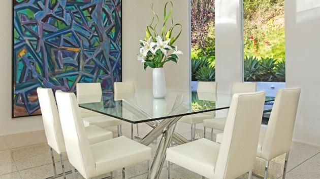15 Shimmering Square Glass Dining Room Tables | Home Design Lover With Glass Dining Tables (Photo 17 of 20)