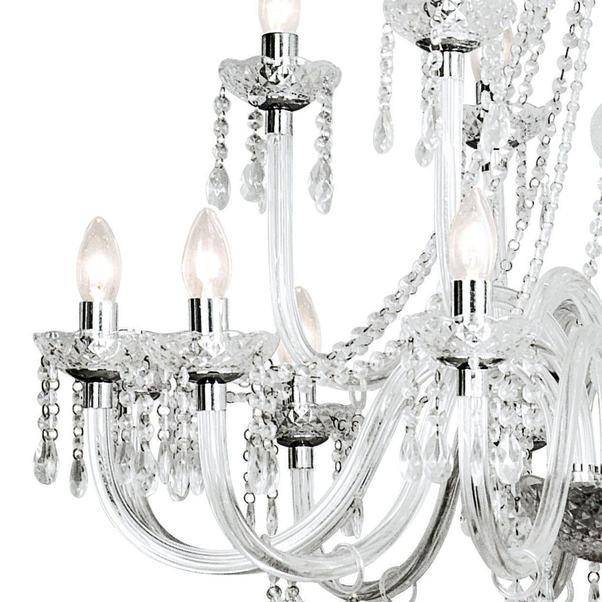 18 Light Chandelier Dual Mount Acrylic Glass Shade Sold Separately With Regard To Acrylic Chandelier Lighting (View 20 of 25)