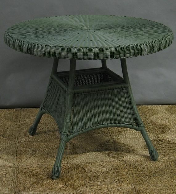 42" All Weather Wicker Dining Table, All About Wicker For Rattan Dining Tables (Photo 14 of 20)