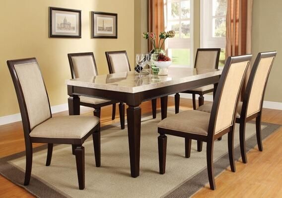 7 Pc Agatha Style With Regard To Dining Tables With White Legs And Wooden Top (View 13 of 20)