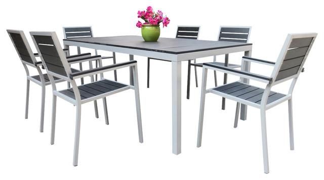 7 Piece Atlantic Outdoor Dining Set – Contemporary – Outdoor Pertaining To Outdoor Dining Table And Chairs Sets (Photo 7 of 20)