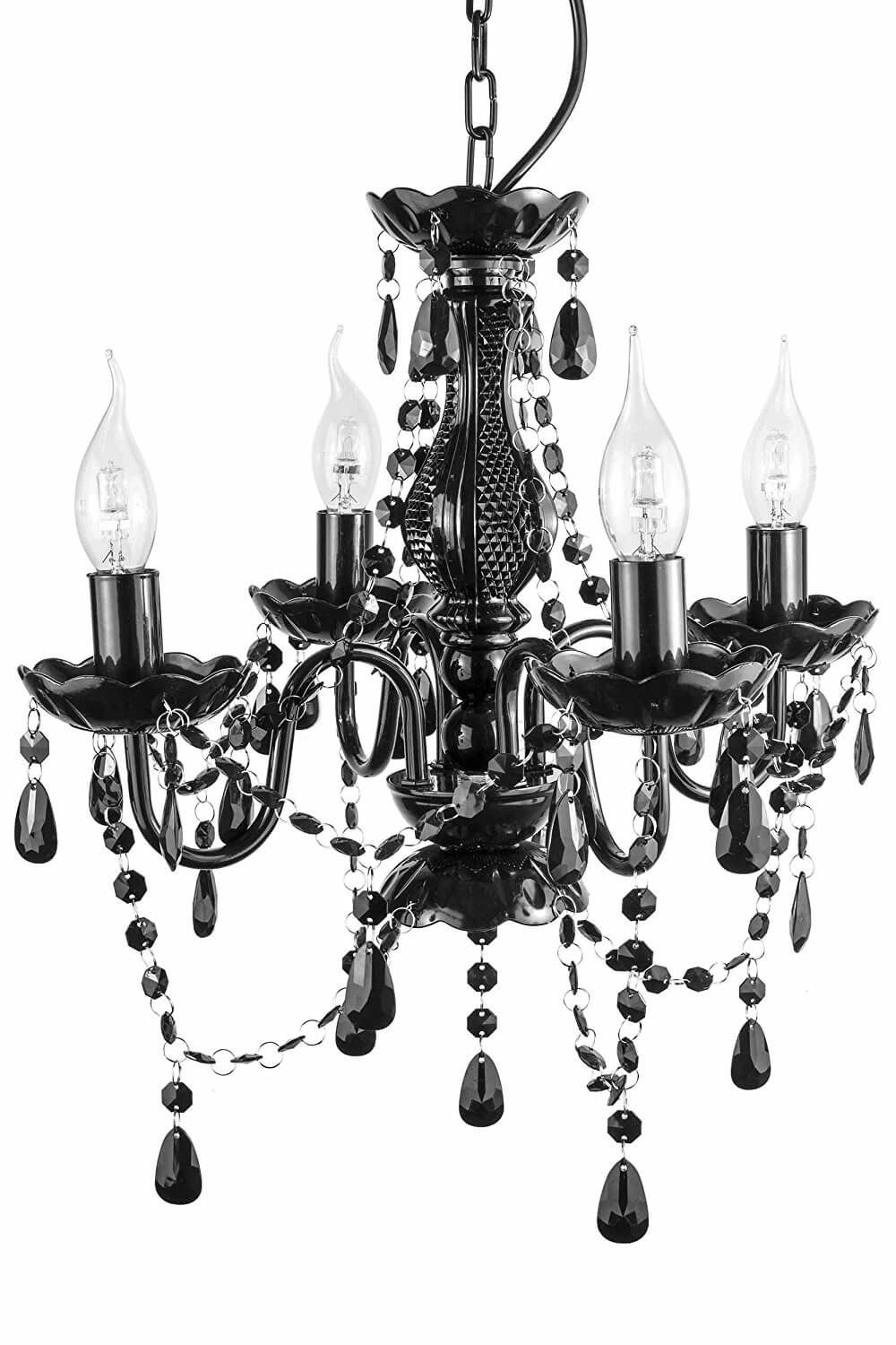 A2s Gypsy Crystal Chandelier Small Black 4 Arm H18 W15 Inside Small Gypsy Chandeliers (View 9 of 25)