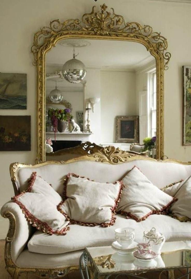 Accessories Exciting Picture Of Living Room Decoration Using Gold Intended For Antique Cream Wall Mirrors (View 19 of 20)