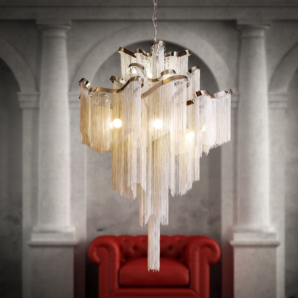 Aliexpress Buy Luxury Waterfall Chandelier Hotel Ceiling With Regard To Waterfall Chandeliers (Photo 24 of 25)