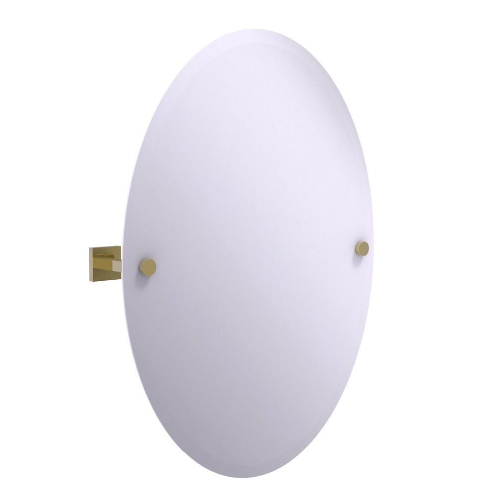 Allied Brass Montero Collection Contemporary Frameless Oval Tilt With Regard To Beveled Edge Oval Mirror (Photo 14 of 20)