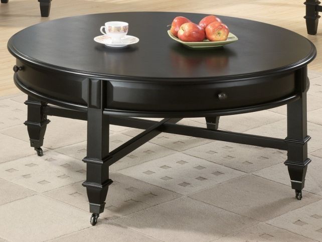 Amazing Best Black Circle Coffee Tables Within Coffee Table Round Black (Photo 8 of 50)