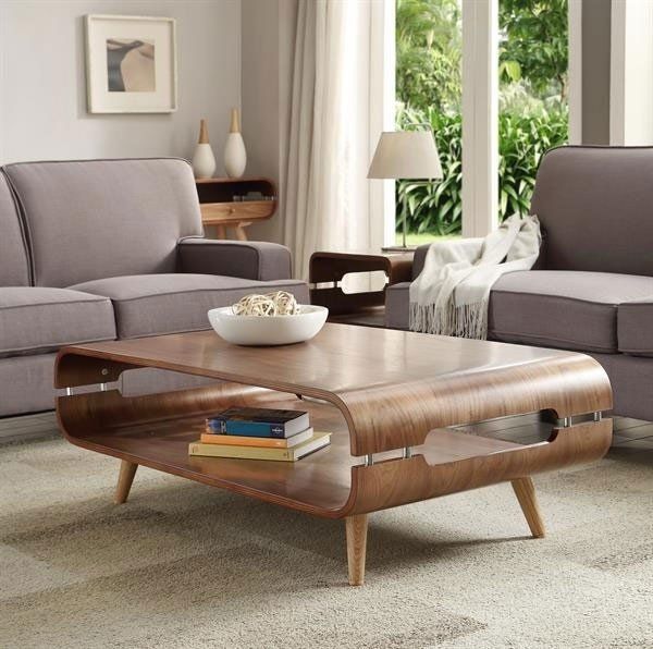 Amazing Best Curve Coffee Tables Throughout Curve Jf703 Walnut Coffee Table (Photo 9 of 50)