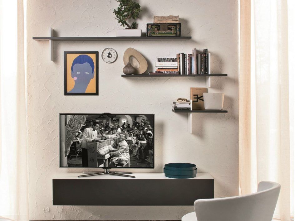 Amazing Best Wall Mounted TV Stands With Shelves With Furniture Wooden Wall Mounted Shelving Unit Over Mid Century (View 40 of 50)
