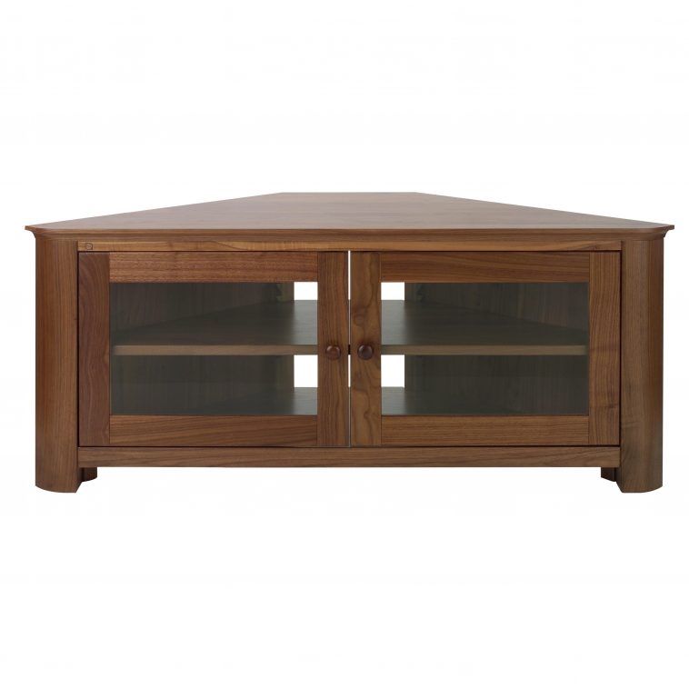 Amazing Common Glass TV Cabinets With Doors Intended For Furniture Brown Stained Wood Corner Media Unit With Tv Stand And (Photo 32 of 50)