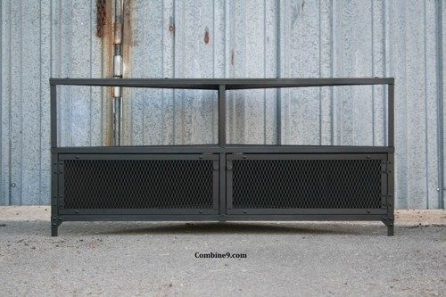 Amazing Common Industrial Corner TV Stands For Corner Unittv Stand Vintagemodern Industrial Mid Century (View 4 of 50)