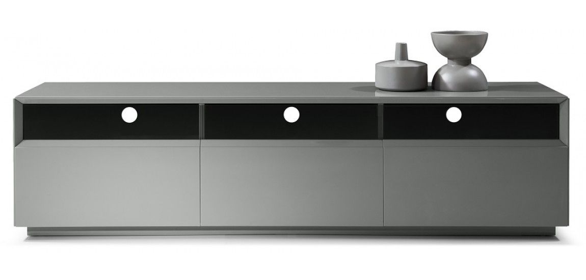 Amazing Deluxe Long Black TV Stands Regarding Tv023 Long Tv Stand In Grey High Gloss Finish (Photo 1 of 50)