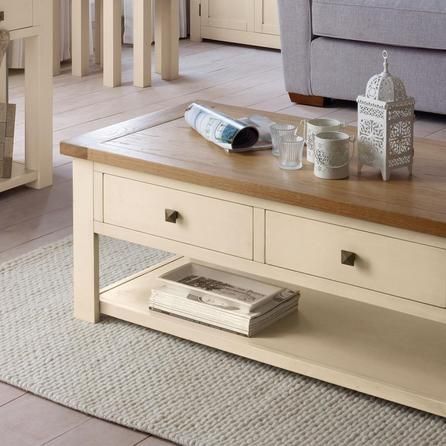 Amazing Elite Oak And Cream Coffee Tables Regarding Stylish Cream Coffee Table Henley Cream Coffee Table Dunelm (View 3 of 40)