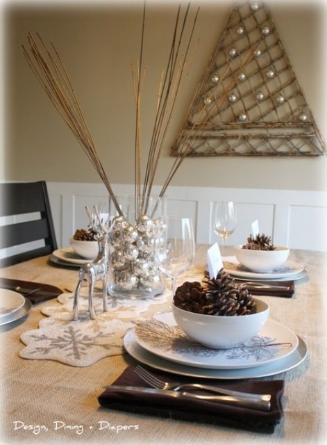 Amazing Elite Rustic Christmas Coffee Table Decors With Regard To 24 Inspiring Rustic Christmas Table Settings Digsdigs (View 18 of 50)