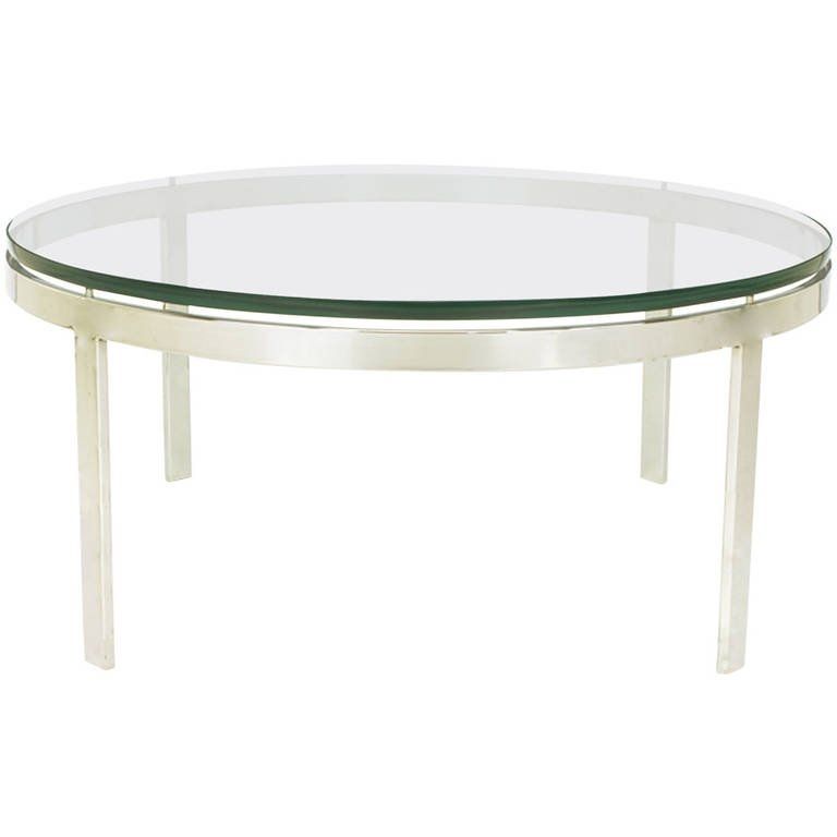 Amazing Fashionable Floating Glass Coffee Tables For Round Nickel Over Steel Floating Glass Coffee Table For Sale At (View 12 of 50)
