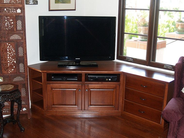 Amazing Favorite Large Corner TV Cabinets With Bedroom Wood And Glass Corner Tv Stand Furnished With Three Tiers (Photo 14 of 50)