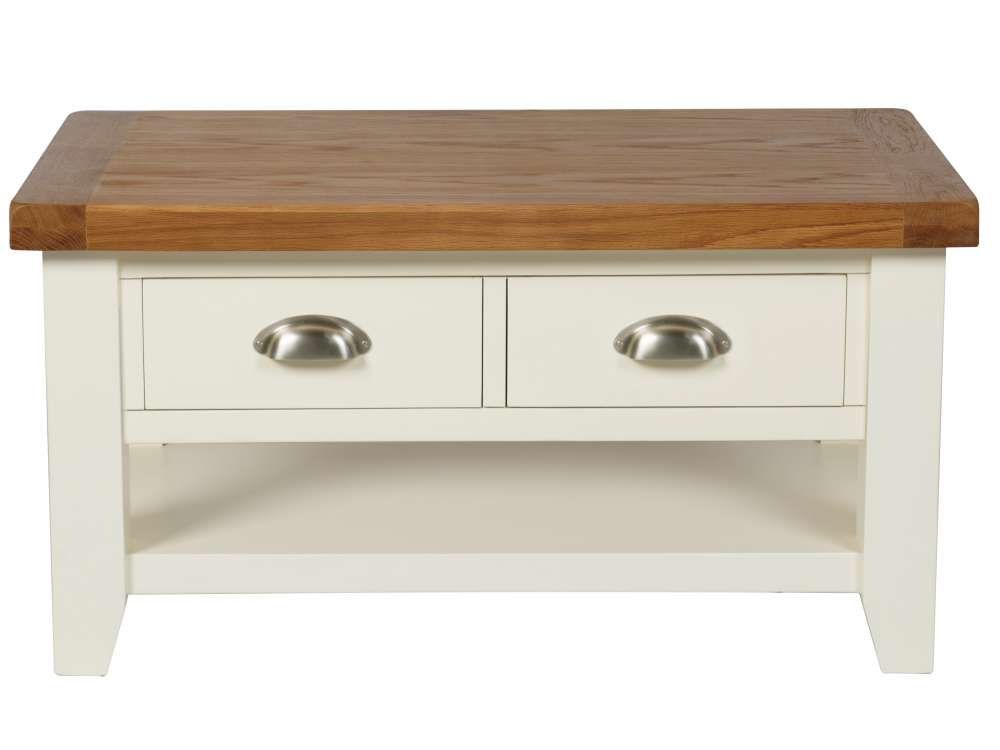 Amazing High Quality Oak And Cream Coffee Tables In Country Oak Cream Painted Coffee Table With Drawers (View 10 of 40)