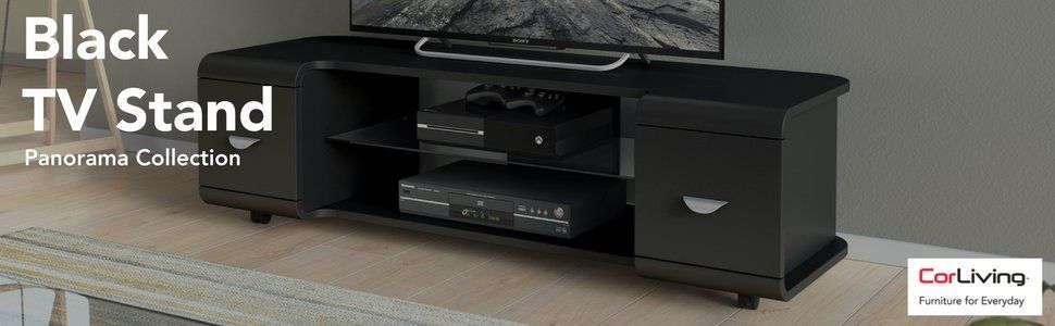 Amazing Latest Panorama TV Stands For Amazon Corliving Tmm 103 B Panorama Black Tv Stand With (View 40 of 50)