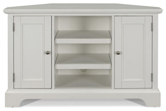Amazing Popular Cornet TV Stands Inside Naples Corner Tv Stand White Transitional Entertainment (View 34 of 50)