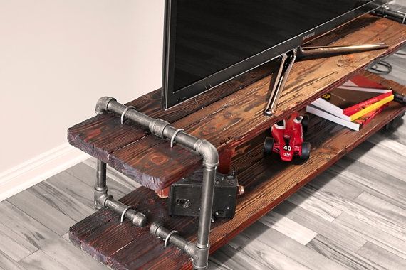 Amazing Popular Vintage Industrial TV Stands With Vintage Industrial Cast Iron Pipe Table Tv Stand (Photo 5 of 50)